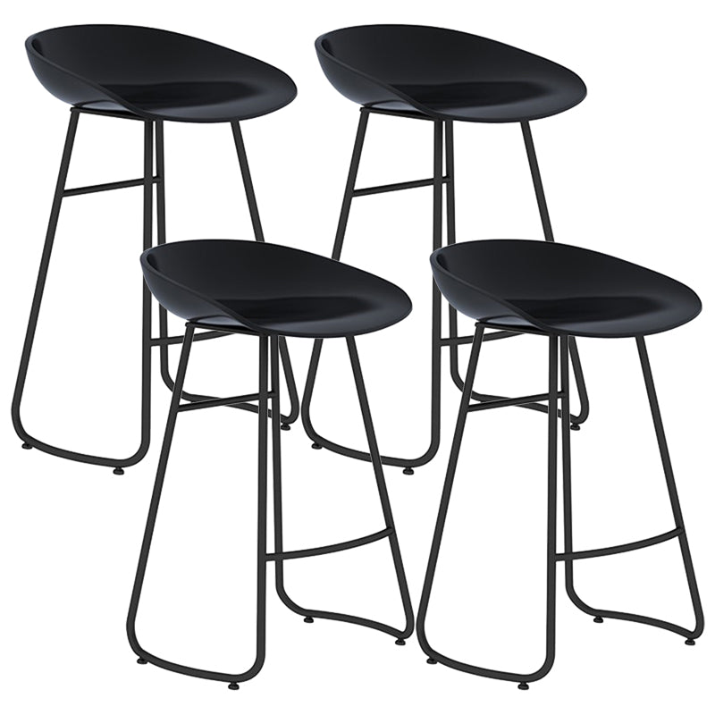 Industrial Armless Backrest Counter Stool Iron Cafe Bar Stool with Acrylic Seat and Pedal