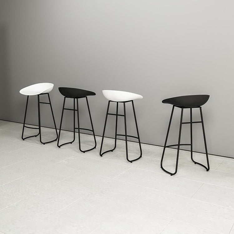Industrial Armless Backrest Counter Stool Iron Cafe Bar Stool with Acrylic Seat and Pedal