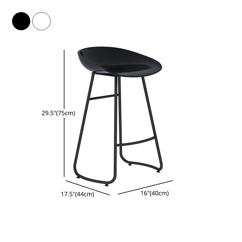 Industrial Armless Backrest Counter Stool Iron Cafe Bar Stool with Acrylic Seat and Pedal