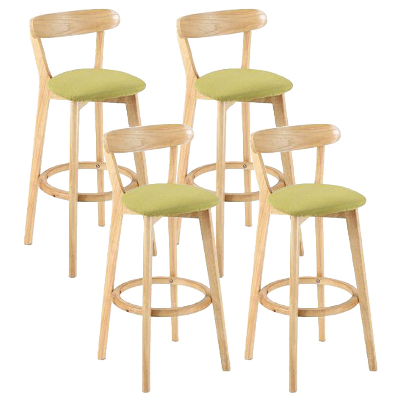 Contemporary Matte Finish Solid Wood Bar Stool Milk Tea Shop Footrest Stool