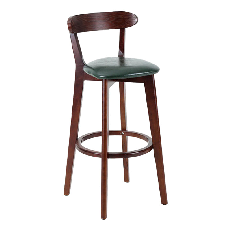 Contemporary Matte Finish Solid Wood Bar Stool Milk Tea Shop Footrest Stool