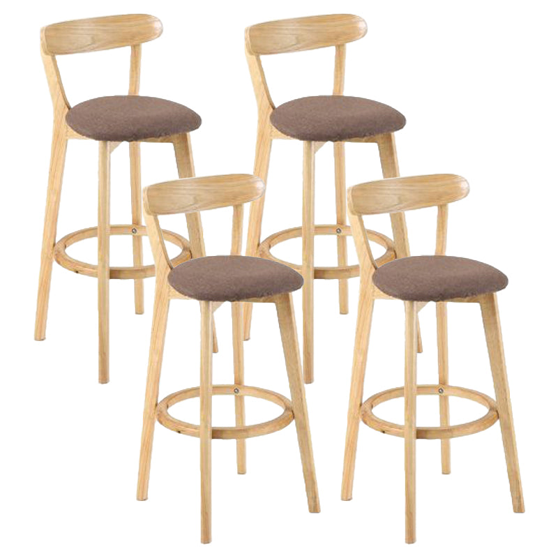 Contemporary Matte Finish Solid Wood Bar Stool Milk Tea Shop Footrest Stool