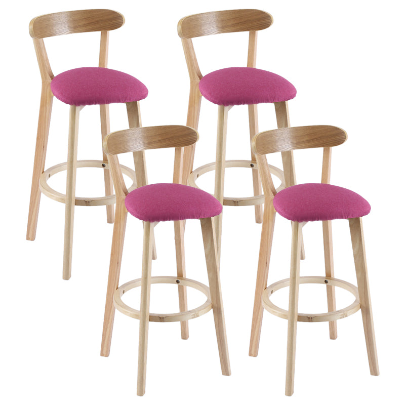 Contemporary Matte Finish Solid Wood Bar Stool Milk Tea Shop Footrest Stool