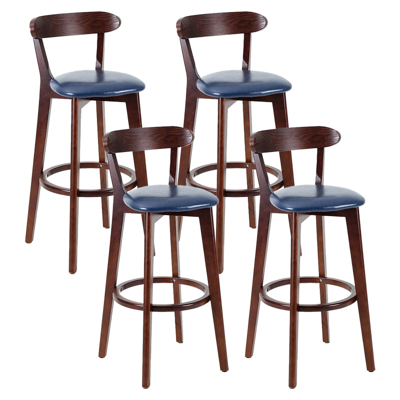 Contemporary Matte Finish Solid Wood Bar Stool Milk Tea Shop Footrest Stool