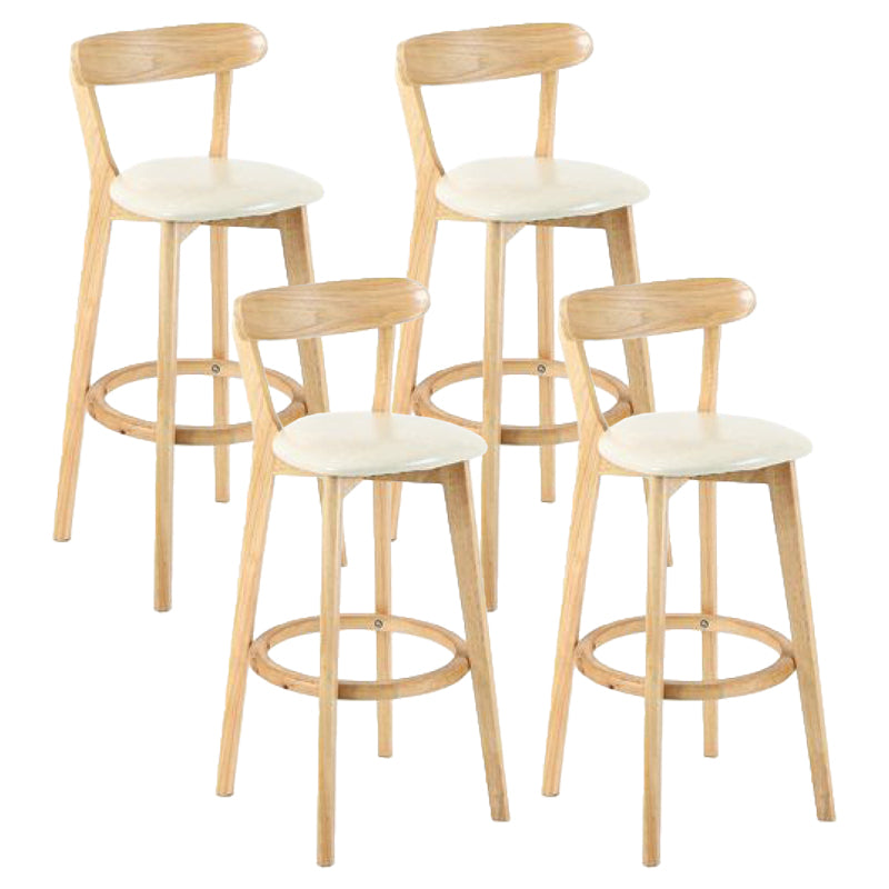 Contemporary Matte Finish Solid Wood Bar Stool Milk Tea Shop Footrest Stool