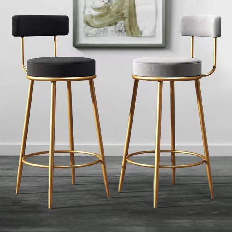 Nordic Glam Bar-stool Liftable Leather Counter Bar Stool with Metal Legs