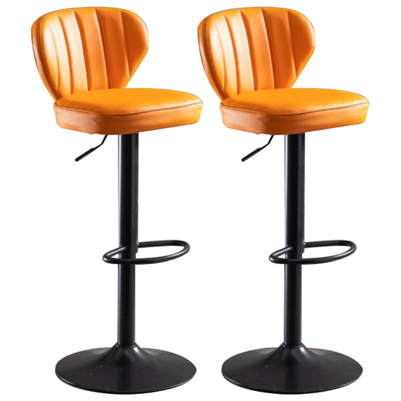 Contemporary Bar-stool Liftable Leather Counter Bar Stool with Metal Legs