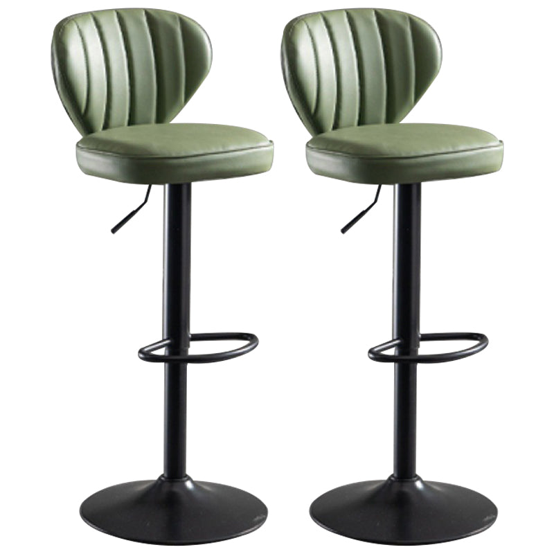 Contemporary Bar-stool Liftable Leather Counter Bar Stool with Metal Legs