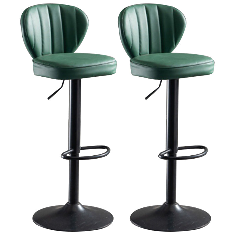 Contemporary Bar-stool Liftable Leather Counter Bar Stool with Metal Legs