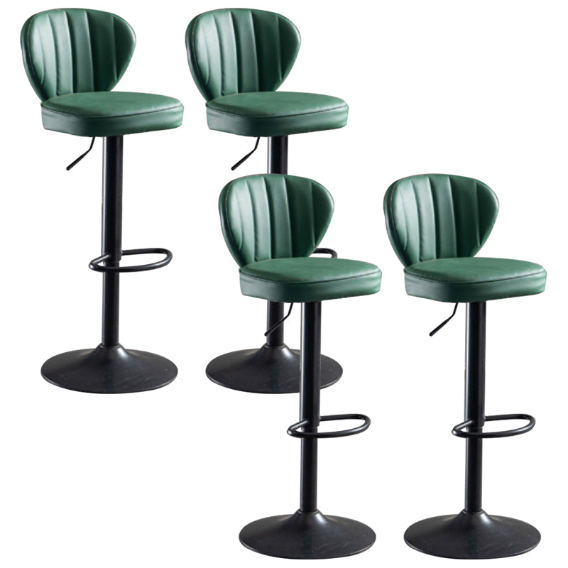 Contemporary Bar-stool Liftable Leather Counter Bar Stool with Metal Legs