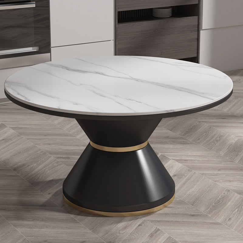 Glam 1/5/7 Pieces Dining Set Round Stone Dining Table for Dining Room