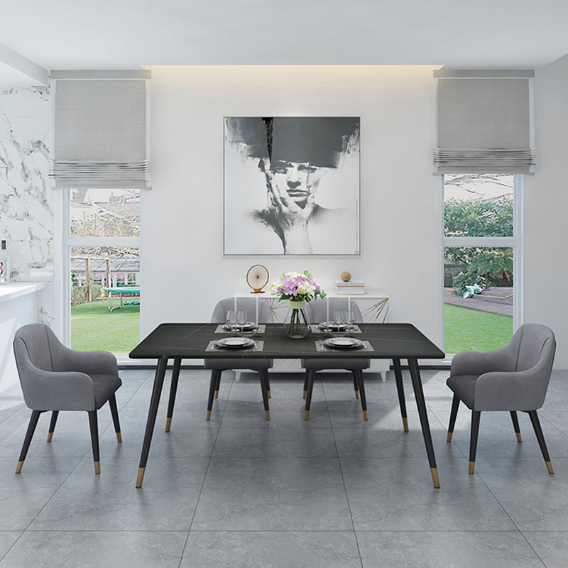 Black Frame Stone Dining Room Table Traditional Luxury Rectangle Dining Table
