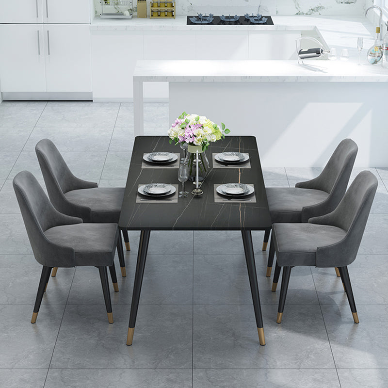 Black Frame Stone Dining Room Table Traditional Luxury Rectangle Dining Table
