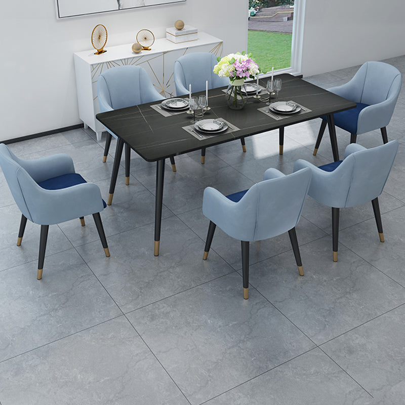Black Frame Stone Dining Room Table Traditional Luxury Rectangle Dining Table