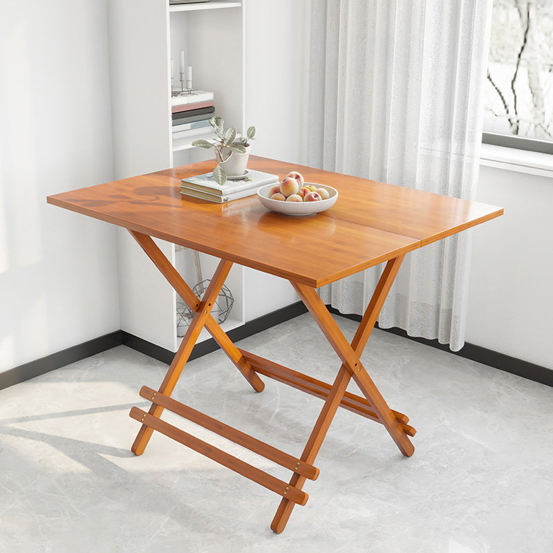 Modern Bamboo Pedestal Dining Table Natural Folding Table for Kitchen