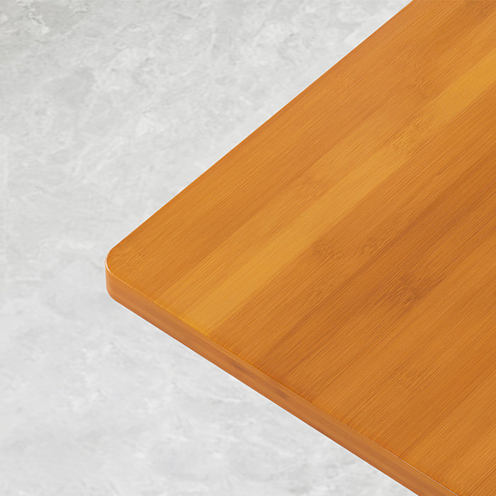 Modern Bamboo Pedestal Dining Table Natural Folding Table for Kitchen