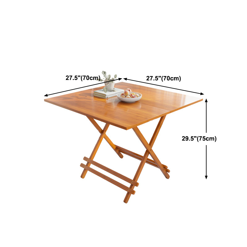 Modern Bamboo Pedestal Dining Table Natural Folding Table for Kitchen
