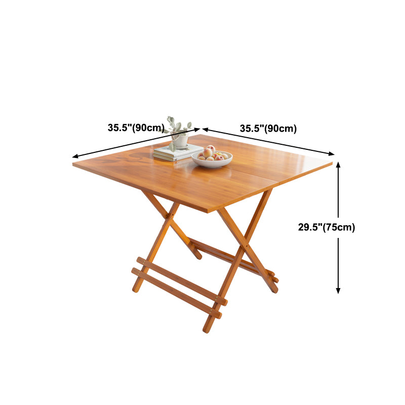 Modern Bamboo Pedestal Dining Table Natural Folding Table for Kitchen
