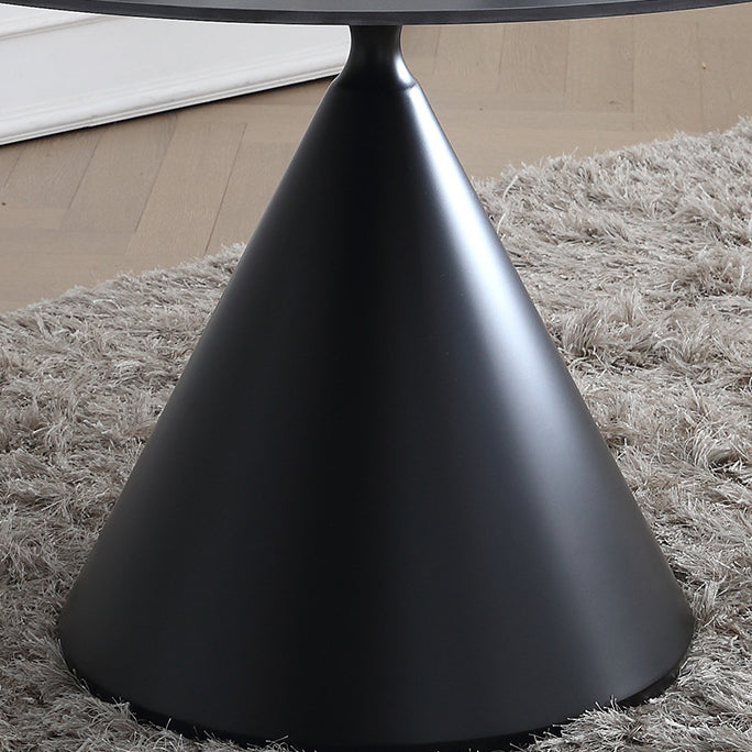 Modern Stone Pedestal Dining Table Matte Finish Round Table for Kitchen