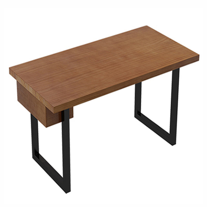 Industrial Wood Double Pedestal Dining Table Natural Rectangle Table
