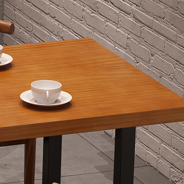 Industrial Wood Double Pedestal Dining Table Natural Rectangle Table