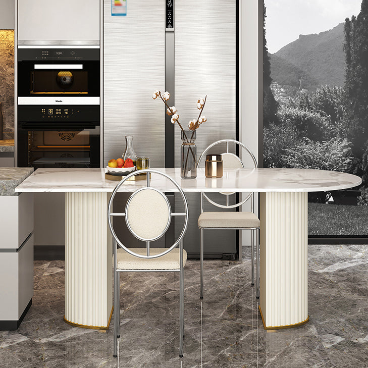 Traditional Luxury Dining Table Oval Double Pedestal Home Furniture for Indoor