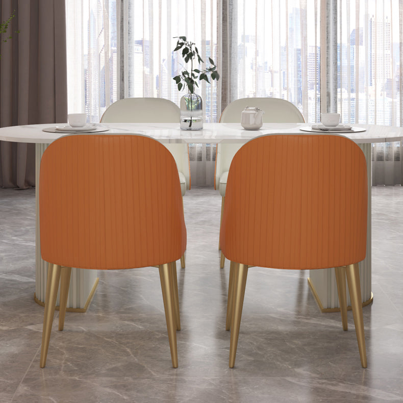 Sintered Stone Top White Table for Restaurant Modern Oval Table with Double Pedestal