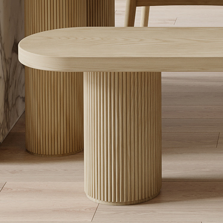 Modern Style Dining Table Brown Solid Wood Dining Table for Kitchen
