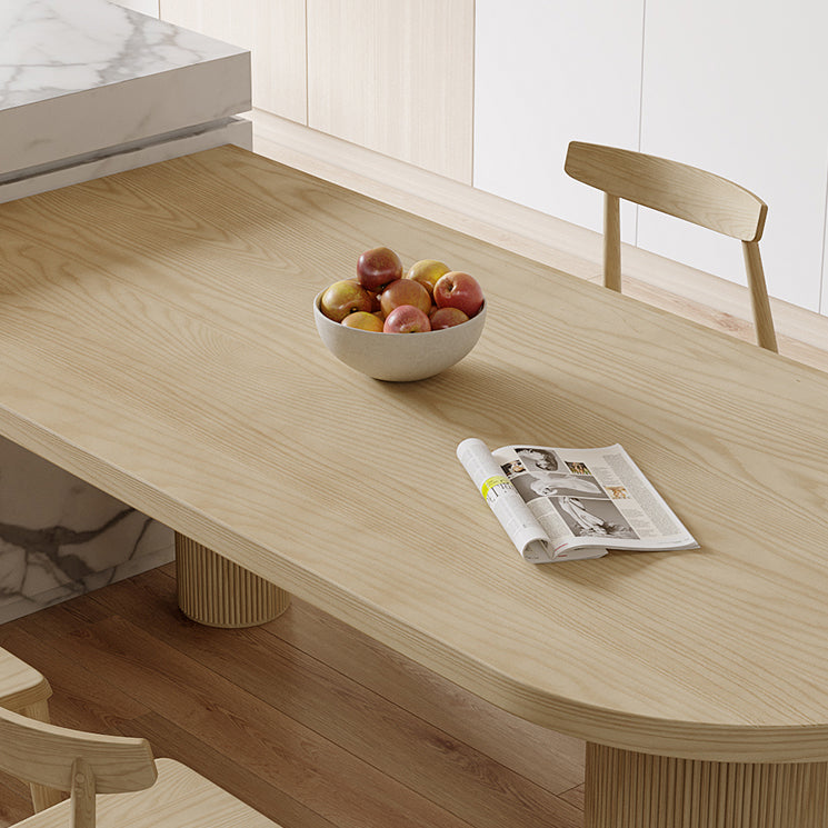 Modern Style Dining Table Brown Solid Wood Dining Table for Kitchen