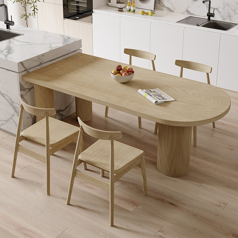 Modern Style Dining Table Brown Solid Wood Dining Table for Kitchen