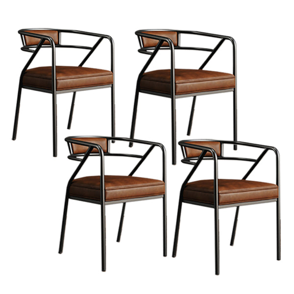 Glam Style Indoor Arm Chair Open Back 21.65" Wide Dining Chair