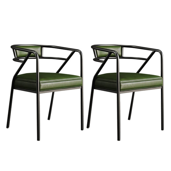 Glam Style Indoor Arm Chair Open Back 21.65" Wide Dining Chair