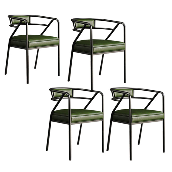 Glam Style Indoor Arm Chair Open Back 21.65" Wide Dining Chair