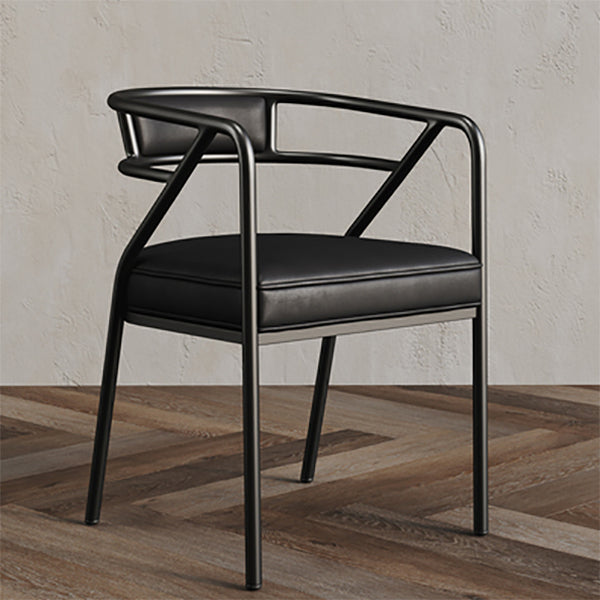 Glam Style Indoor Arm Chair Open Back 21.65" Wide Dining Chair