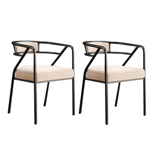 Glam Style Indoor Arm Chair Open Back 21.65" Wide Dining Chair