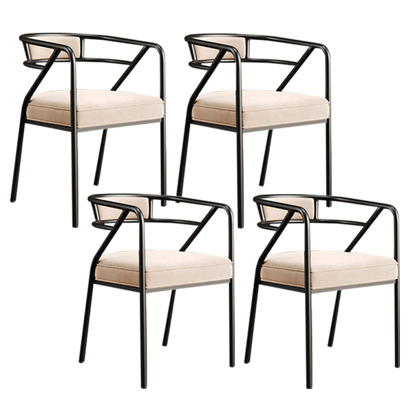 Glam Style Indoor Arm Chair Open Back 21.65" Wide Dining Chair