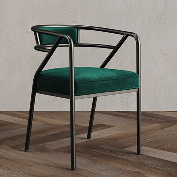 Glam Style Indoor Arm Chair Open Back 21.65" Wide Dining Chair