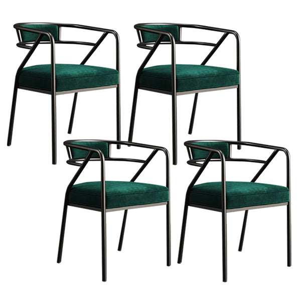 Glam Style Indoor Arm Chair Open Back 21.65" Wide Dining Chair