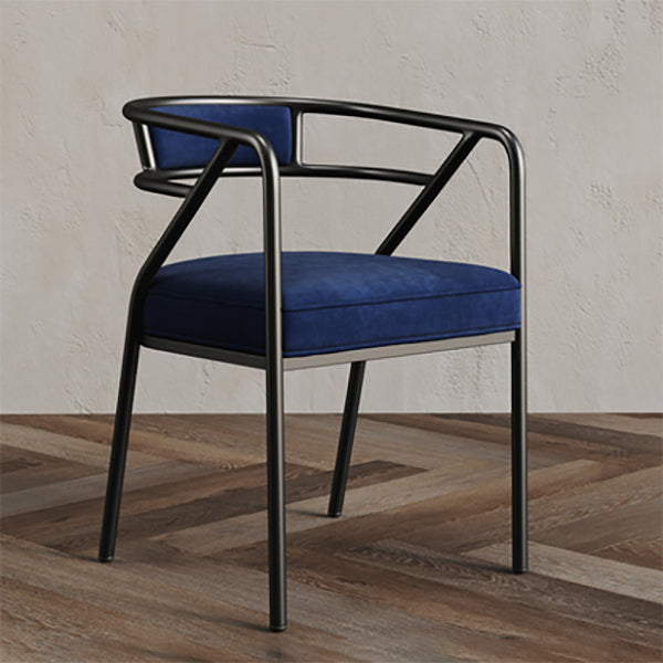 Glam Style Indoor Arm Chair Open Back 21.65" Wide Dining Chair