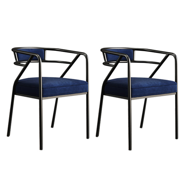 Glam Style Indoor Arm Chair Open Back 21.65" Wide Dining Chair