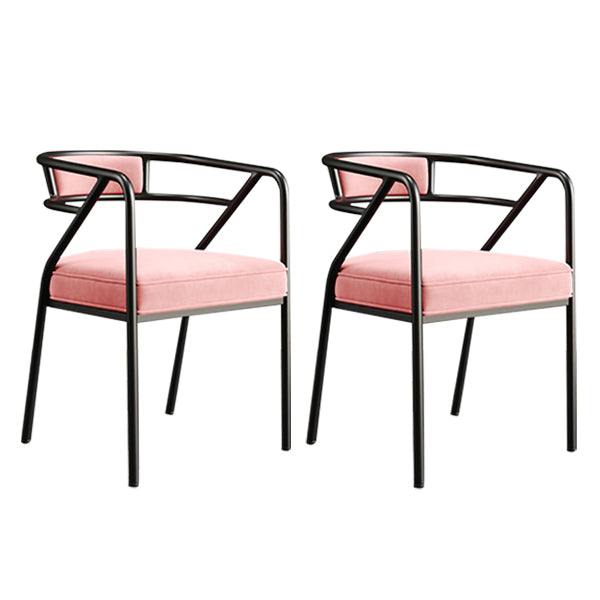 Glam Style Indoor Arm Chair Open Back 21.65" Wide Dining Chair