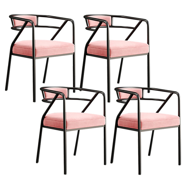 Glam Style Indoor Arm Chair Open Back 21.65" Wide Dining Chair