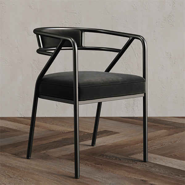Glam Style Indoor Arm Chair Open Back 21.65" Wide Dining Chair