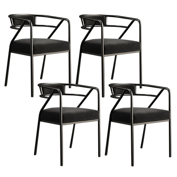 Glam Style Indoor Arm Chair Open Back 21.65" Wide Dining Chair