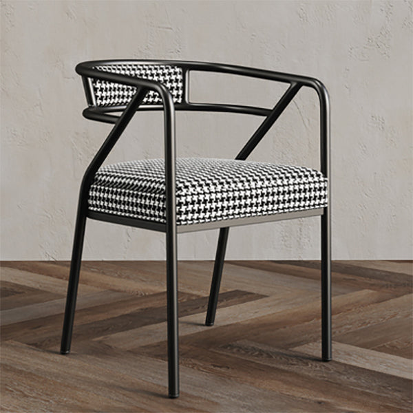 Glam Style Indoor Arm Chair Open Back 21.65" Wide Dining Chair