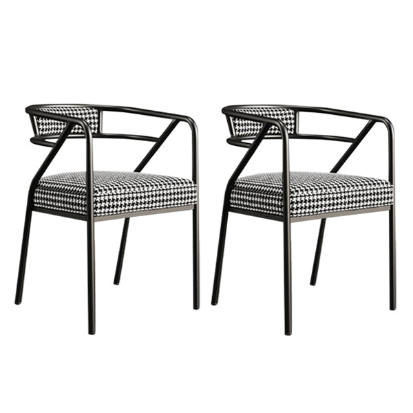 Glam Style Indoor Arm Chair Open Back 21.65" Wide Dining Chair