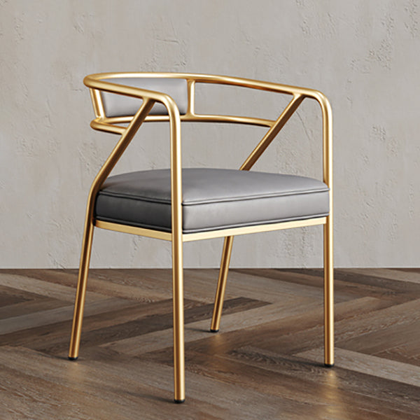 Glam Style Indoor Arm Chair Open Back 21.65" Wide Dining Chair