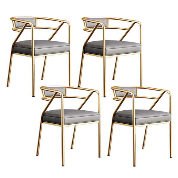 Glam Style Indoor Arm Chair Open Back 21.65" Wide Dining Chair