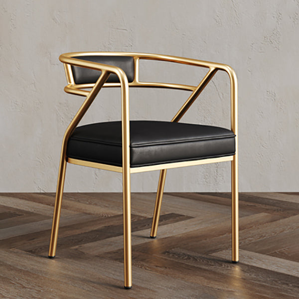 Glam Style Indoor Arm Chair Open Back 21.65" Wide Dining Chair