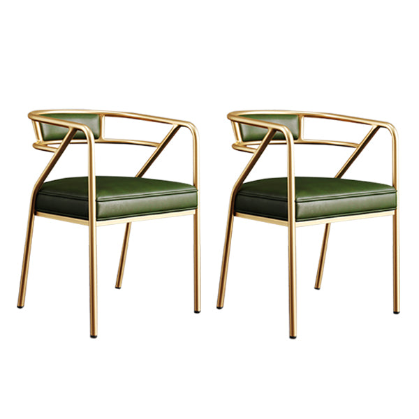 Glam Style Indoor Arm Chair Open Back 21.65" Wide Dining Chair